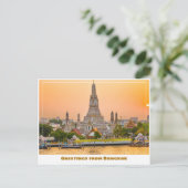 Bangkok Thailand met Wat Arun tempel bij zonsonder Briefkaart (Staand voorkant)