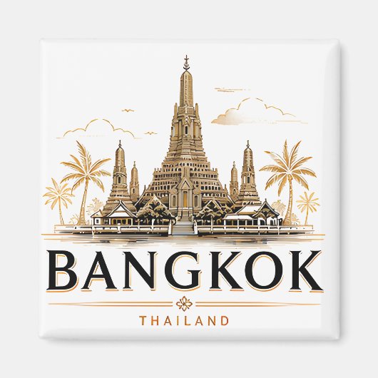 Bangkok Thailand Minimaal Reizen Magneet (Voorkant)
