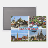 Bangkok Thailand Multi Foto Collage Reizen Magneet (Voorkant / Achterkant)