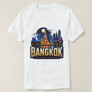 Bangkok Thailand Nacht Silhouette Reis Souvenir T-shirt