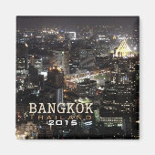 Bangkok Thailand Nighttime Travel Souvenir Magnet (Voorkant)