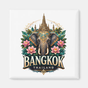 Bangkok Thailand Olifant Reis Souvenir Magneet