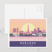 Bangkok Thailand Pastel Travel Design Briefkaart (Voorkant / Achterkant)