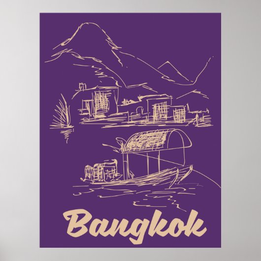 Bangkok, Thailand reisposter Poster (Voorkant)