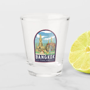 Bangkok Thailand Reizen Retro Embleem Shot Glas