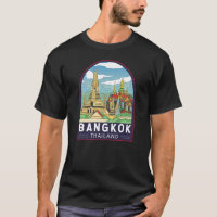 Bangkok Thailand Reizen Retro Embleem