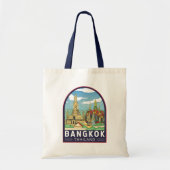 Bangkok Thailand Reizen Retro Embleem Tote Bag (Voorkant)