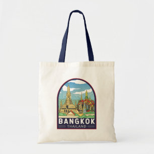 Bangkok Thailand Reizen Retro Embleem Tote Bag