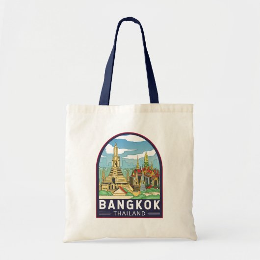 Bangkok Thailand Reizen Retro Embleem Tote Bag (Voorkant)