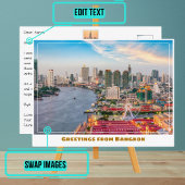 Bangkok Thailand River en Skyline Modern Briefkaart