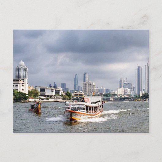 Bangkok Thailand River Skyline Briefkaart (Voorkant)
