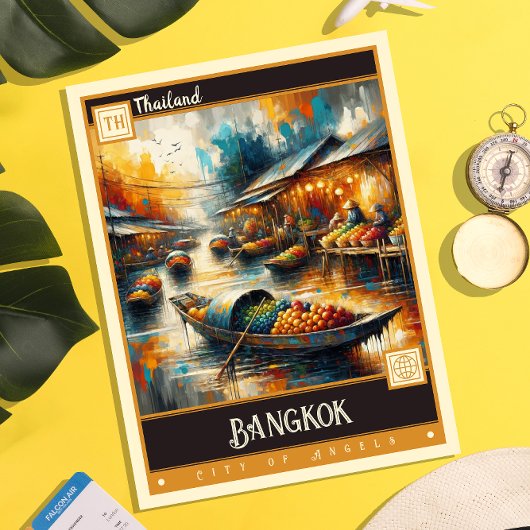 Bangkok, Thailand |  schilderij Briefkaart