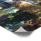 Bangkok Thailand Skyline bij Night Panorama Poster (Hoek)