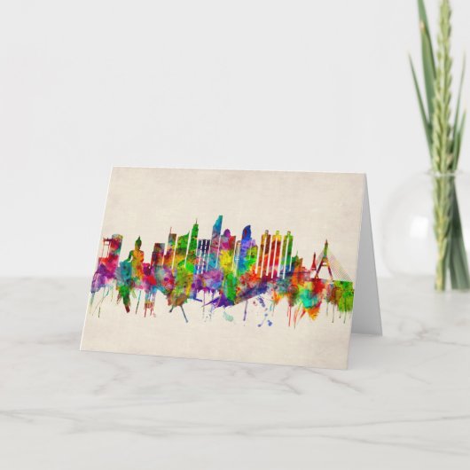 Bangkok Thailand Skyline Feestdagen Kaart (Voorkant)