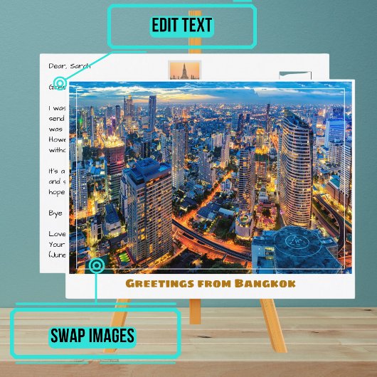 Bangkok Thailand Skyline Modern Briefkaart