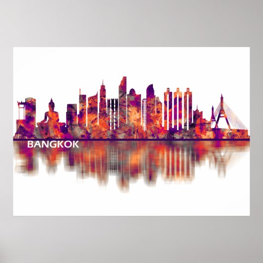 Bangkok Thailand Skyline Poster (Voorkant)