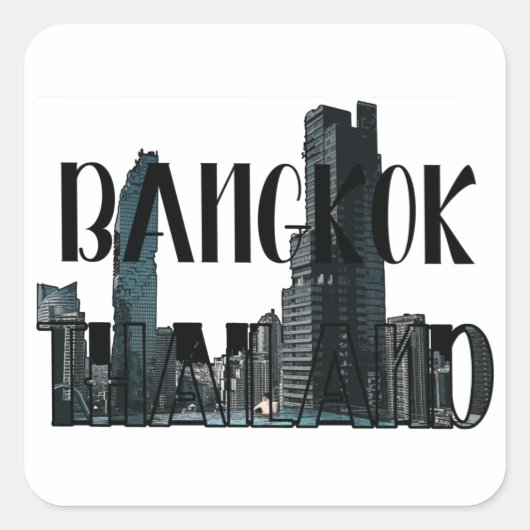 Bangkok Thailand - Stad, Reizen, Thai Vierkante Sticker (Voorkant)
