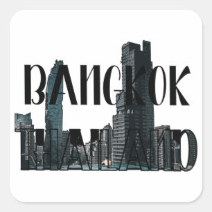 Bangkok Thailand - Stad, Reizen, Thai Vierkante Sticker