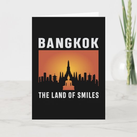 Bangkok Thailand Stad Stadspanorama Silhouet Grapp Kaart (Voorkant)