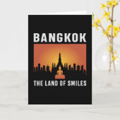 Bangkok Thailand Stad Stadspanorama Silhouet Grapp Kaart (Gele Bloem)
