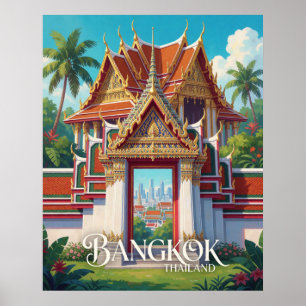 Bangkok Thailand Thais Tempel Toegangspoort Reizen Poster