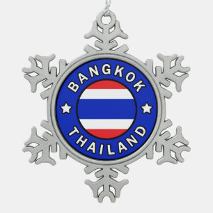 Bangkok Thailand Tin Sneeuwvlok Ornament