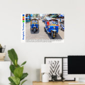 Bangkok, Thailand Tuk-Tuks Poster (Thuiskantoor)