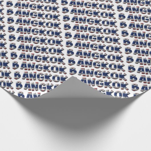 Bangkok Thailand Typografie Enlegant Tekst Cadeaupapier (Hoek)