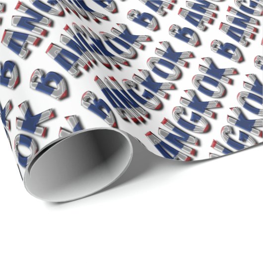 Bangkok Thailand Typografie Enlegant Tekst Cadeaupapier (Rol Hoek)