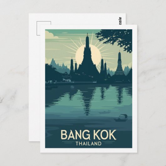 Bangkok Thailand Vintage Beroemde reisplaats Briefkaart (Voorkant / Achterkant)