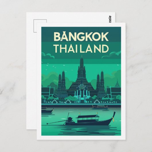 Bangkok Thailand Vintage Beroemde reisplaats Briefkaart (Voorkant / Achterkant)