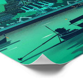 Bangkok Thailand Vintage Beroemde reisplaats Poster (Hoek)