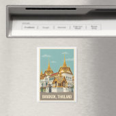 Bangkok Thailand Vintage Reisposter Magneet (Insitu (Vaatwasser))