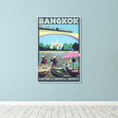Bangkok, Thailand Vintage Travel Print (Insitu (Houten vloer))