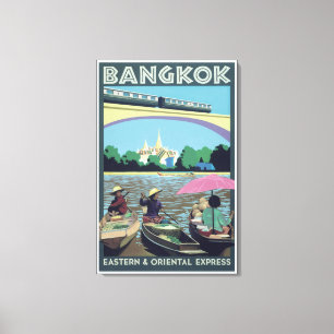 Bangkok, Thailand Vintage Travel Print