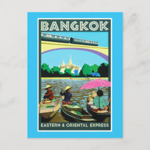 Bangkok, Thailand Vintage Travel Print Briefkaart