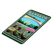 Bangkok, Thailand Vintage Travel Print Magneet (Linkerzijde)