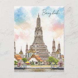 Bangkok Thailand Wat Arun Waterverf Briefkaart