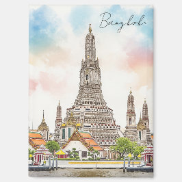Bangkok Thailand Wat Arun Waterverf Magneet