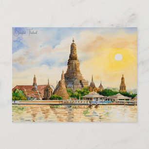  Bangkok Thailand Wat Travel waterverf Briefkaart