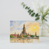  Bangkok Thailand Wat Travel waterverf Briefkaart (Staand voorkant)