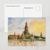  Bangkok Thailand Wat Travel waterverf Briefkaart (Voorkant / Achterkant)