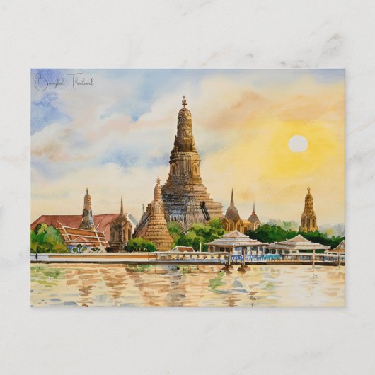  Bangkok Thailand Wat Travel waterverf Briefkaart (Voorkant)