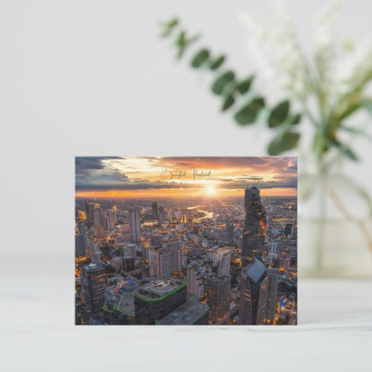  Bangkok Thailand Wat Travel waterverf Briefkaart (Staand voorkant)