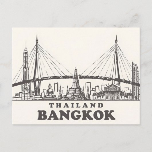  Bangkok Thailand Wat Travel waterverf Briefkaart (Voorkant)