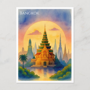 Bangkok Thailand Waterverf Briefkaart