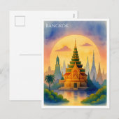 Bangkok Thailand Waterverf Briefkaart (Voorkant / Achterkant)