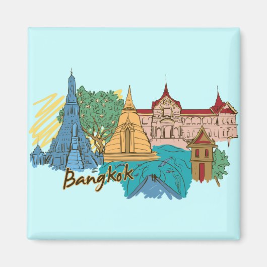 Bangkok, Thailand Wereldberoemde stad Magneet (Voorkant)