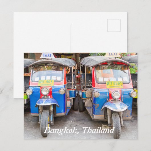 Bangkok tuk tuks feestdagenkaart (Voorkant / Achterkant)