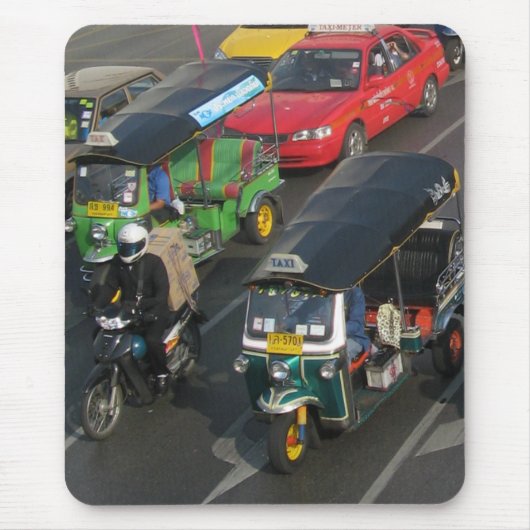Bangkok Verkeer ... Tuk Tuk Racen Muismat (Voorkant)